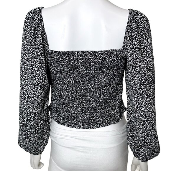 Abercrombie & Fitch Square Neck Balloon Puff Long Sleeve Top Ditsy Floral Print - Picture 4 of 16